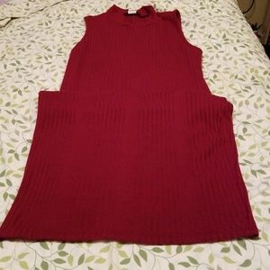 Maroon turtleneck bodycon dress